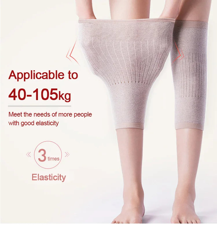 🔥【Cumpărați 1, primiți 1 gratuit】✅【40-105kg】Înveliș termic pentru genunchi din cașmir, Are elastic sus tine genunchiul sau tine de cald❤️-3861008