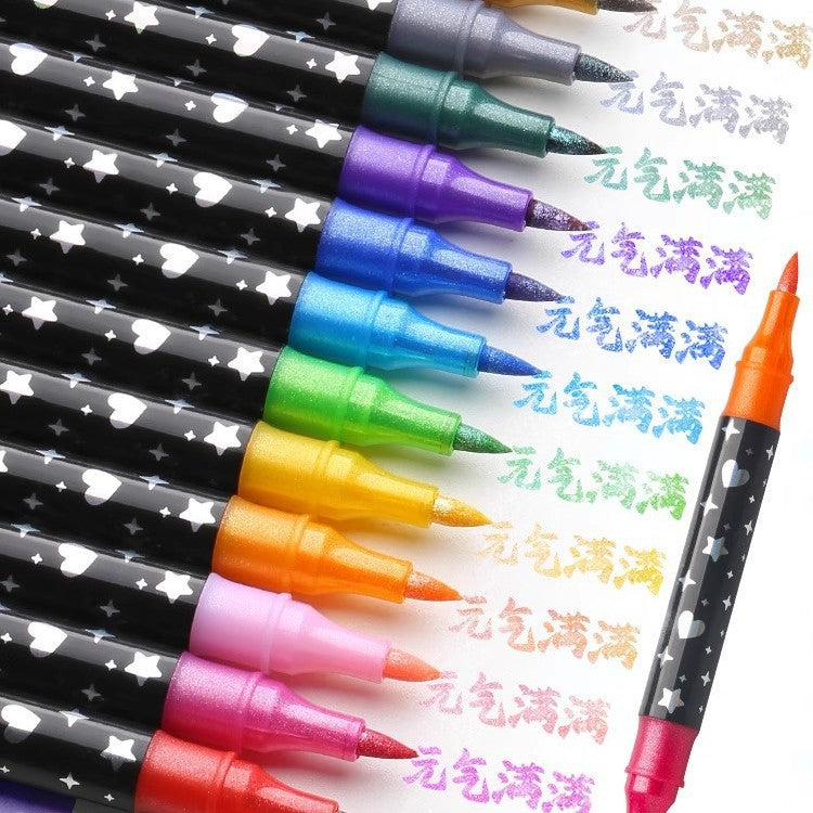 🔥✨️【12 kusů (dárková krabička s oboustranným uzávěrem a 24 barev)】🎨🖍️Sada dvoubodového bleskového osvětlení-4193270