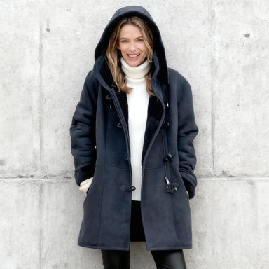 🥼🔥💖[S-5XL] 2025 moda i ciepło w jednym, Damska kurtka z kapturem, zamszowo-wełniana-4135846