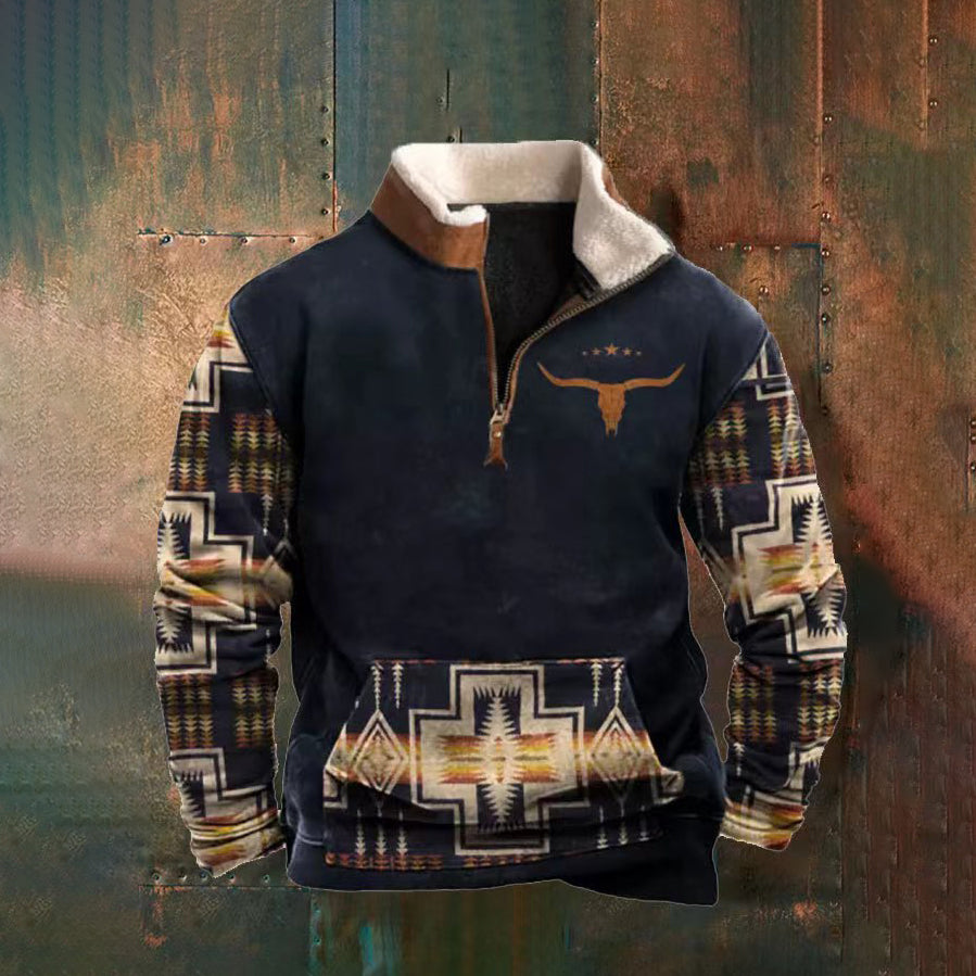 👕【S-4XL]2025 Męski modny, jesienno-zimowy, ciepły sweter z długim rękawem i nadrukiem 3D-4110584