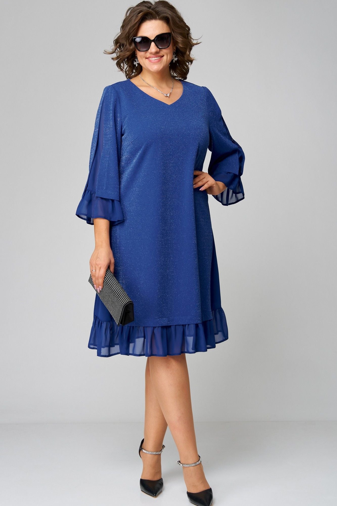 🔥【S-5XL】Jesień/Zima Nowa Modna Wysokiej Jakości Elegancka Wygodna Sukienka w Jednolitym Kolorze-4224379