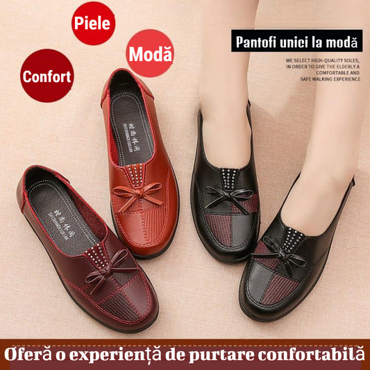 【Cumpărați 1, primiți 1 gratuit】【35-41】Noua modă din piele moale pantofi casual plat Single-3937182