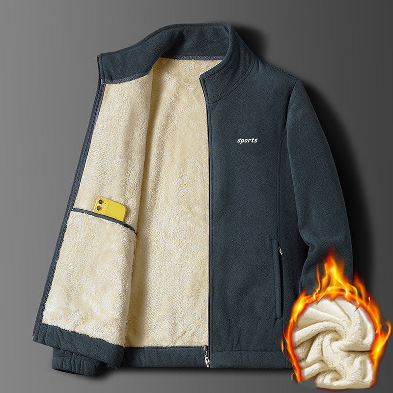 【30%off】【M-5XL】 Jachetă nouă de toamnă și iarnă de catifea de miel îngroșată pentru bărbați pentru toamnă și iarnă-4105988