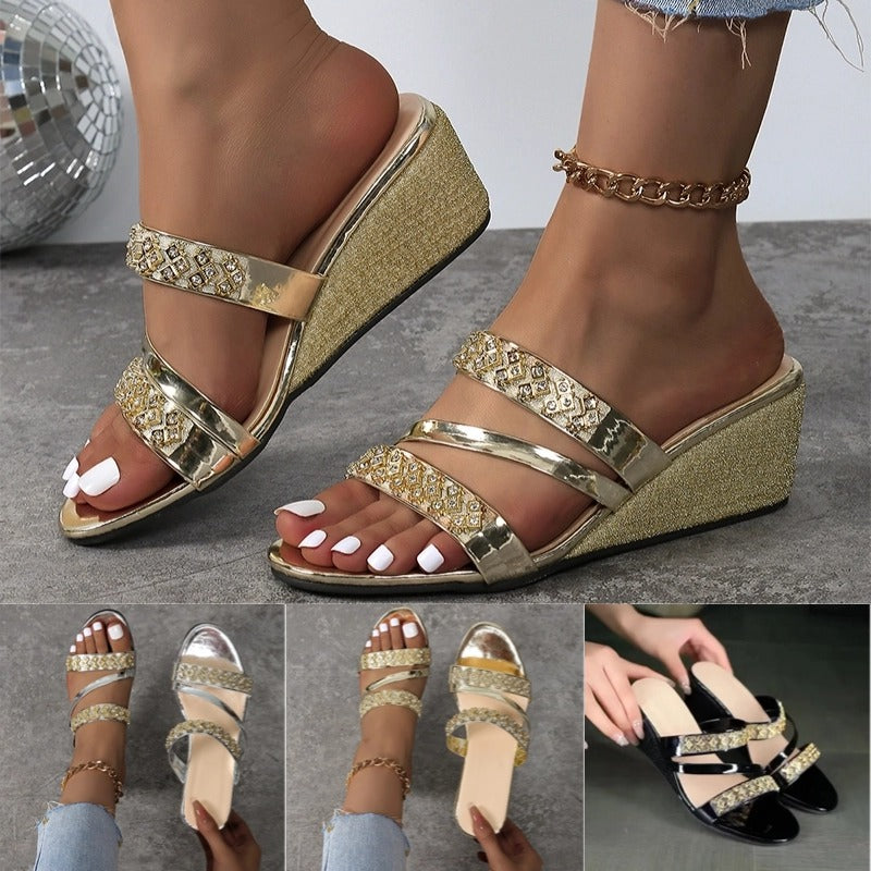 🔥👡【Cumpărați 1, primiți 1 gratuit】【36-42】2025 Sandale cu pană pentru femei la modă și confortabile-4052846