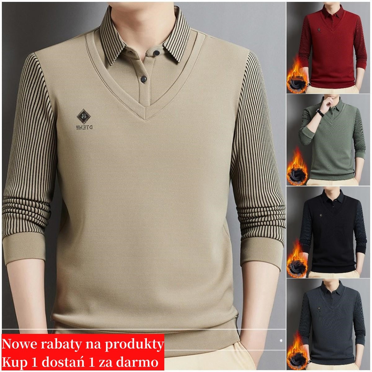 🔥🔥 【M-4XL】Top cald din două piese din cașmir premium pentru bărbați（Noi reduceri pentru toamnă）