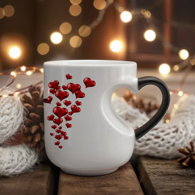 📢📢50% zniżki ⏰ Ceramiczny kubek na Walentynki z uchwytem w kształcie serca, który zmienia kolor💝✨-4234885