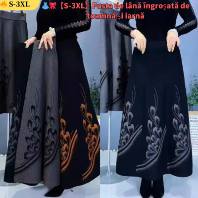 👗🎀【S-3XL】Spódnica z grubej wełny na jesień i zimę, modna i uniwersalna-4201948