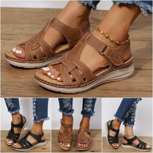 👡💥【Cumpărați 1, primiți 1 gratuit】【35-43】20245 Sandale de damă din piele romană cu talpă groasă-3958359