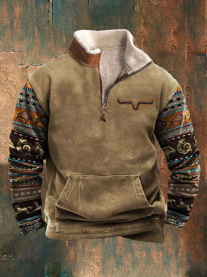 👕【S-4XL]2025 Męski modny, jesienno-zimowy, ciepły sweter z długim rękawem i nadrukiem 3D-4110584