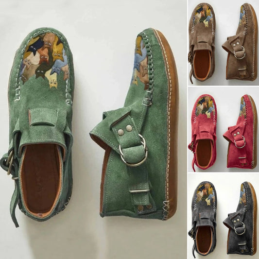 【35-43】Nowe, jesienne, płaskie, wysokie buty na co dzień, miękkie skórzane, zapinane na zamek płaskie botki-4240524