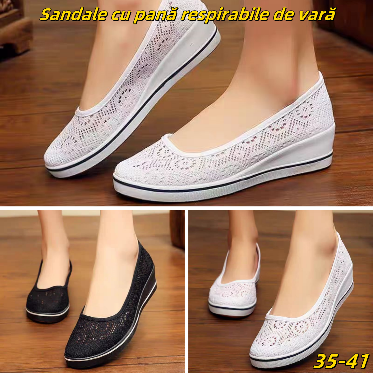 🌺🌺【35-41】🩰 2025 Primăvara și vara stil nou plasă respirabil toc pană pantofi comozi casual-3915840