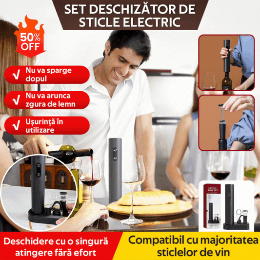 🍷 E set de deschizătoare electrice de vinuri -【Cadoul perfect pentru orice ocazie】 Un cadou minunat pentru orice iubitor de vin din viața ta;-4095024