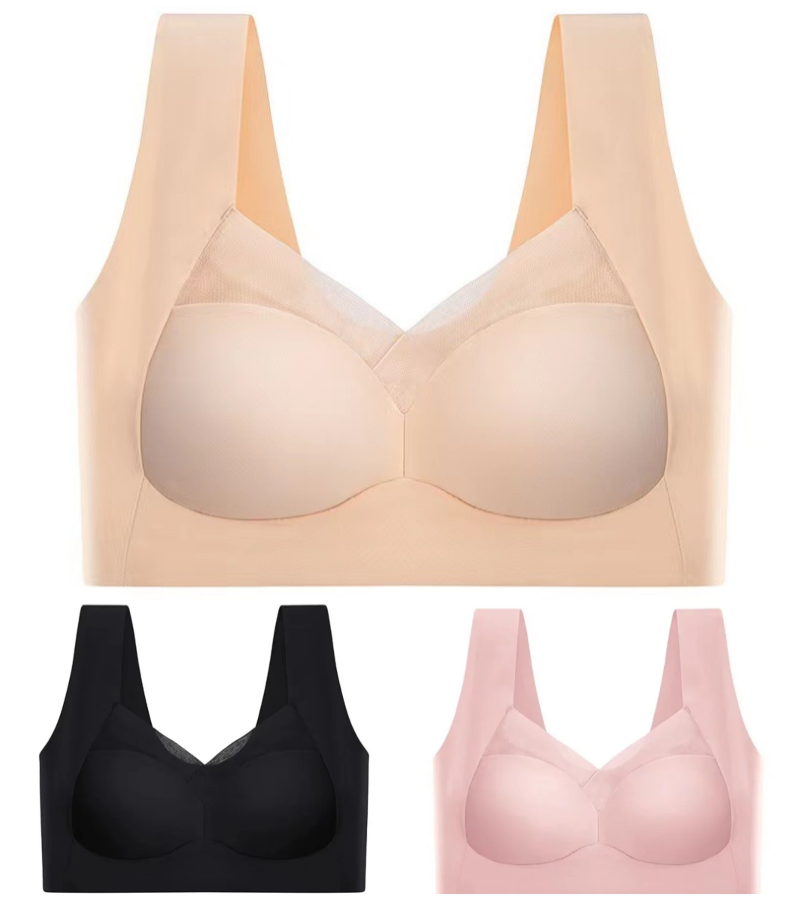 💥【3 sztuki】Wysokiej jakości biustonosz push-up, bezszwowy, modny i seksowny, zapobiega obwisaniu【40-110 kg】