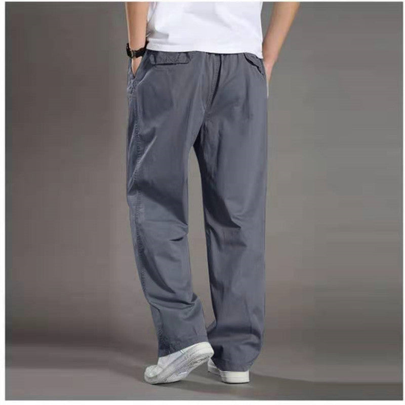 🔥【50-130KG】2025 noi pantaloni drepti casual pentru bărbați de mărime mare-4078591