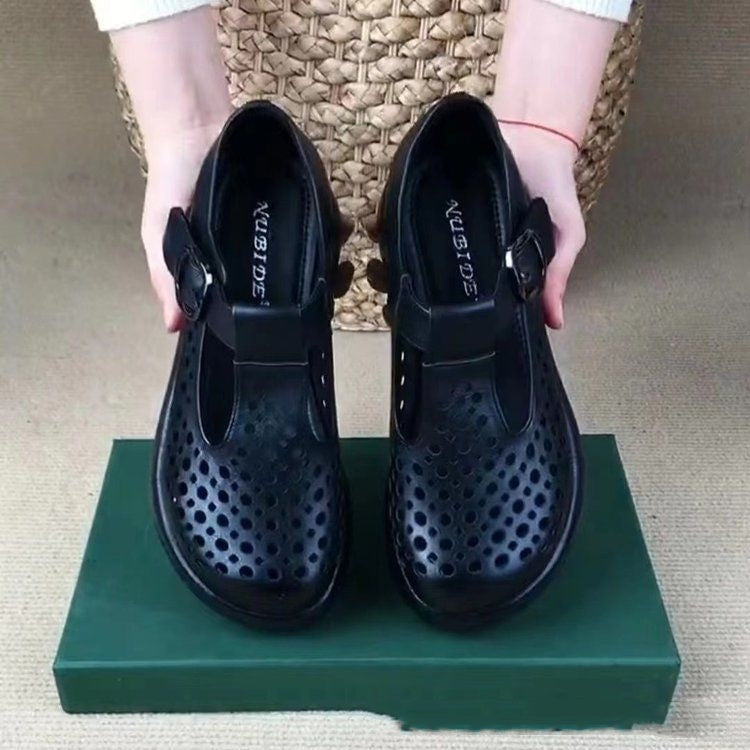 【35-40】2025 Noua modă pentru femei, ocazional, din piele naturală, pantofi cu talpă groasă-3909032