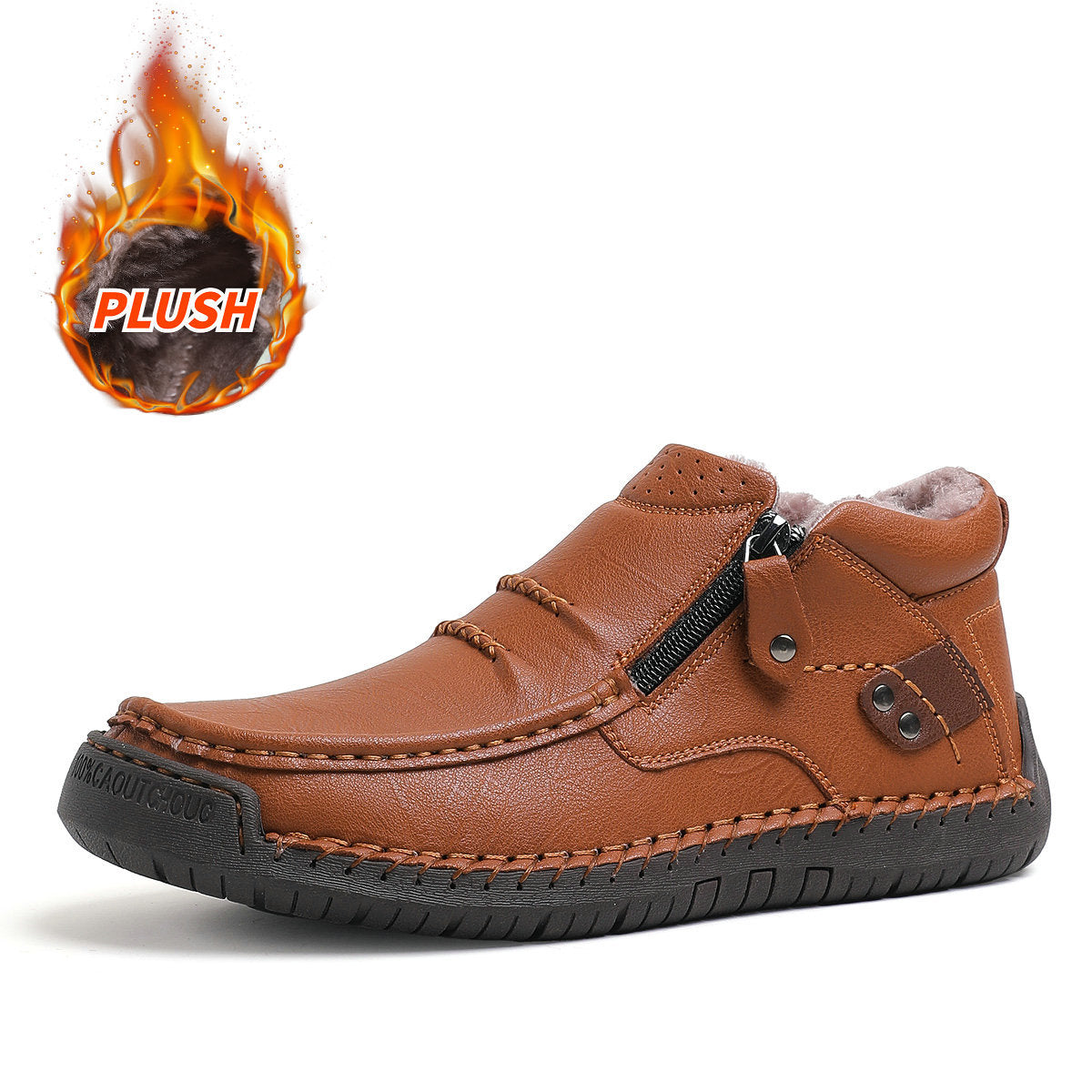 ✨🥾 【Wysokiej jakości buty męskie】Męskie robocze buty rowerowe, skóra premium, ręcznie robione, z podparciem stopy-4203813