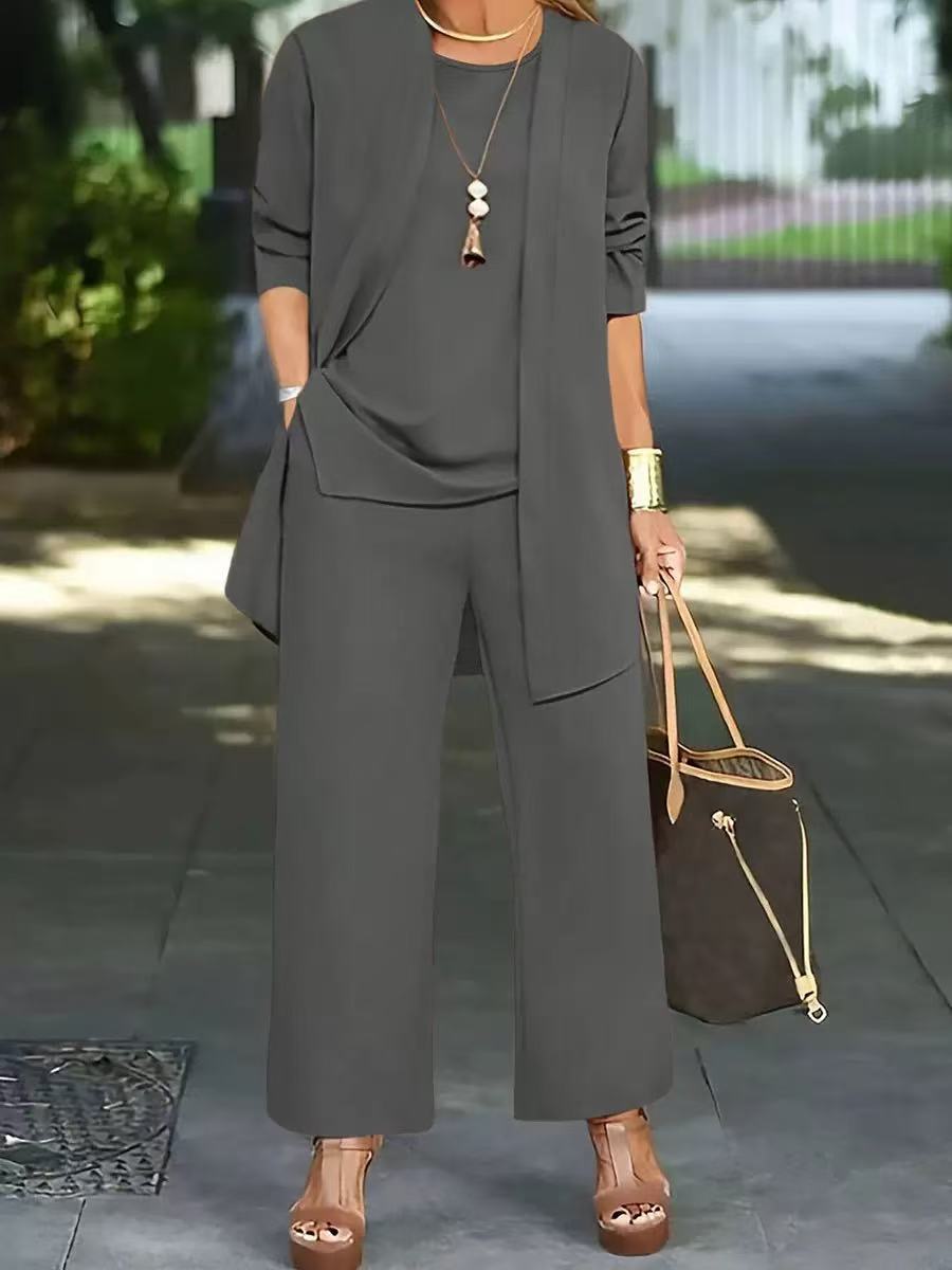 🔥【Traje de tres piezas】🔥【S-5XL】 Ropa casual profesional para mujer 2026, moderna y sencilla (40-100 kg)-4261808
