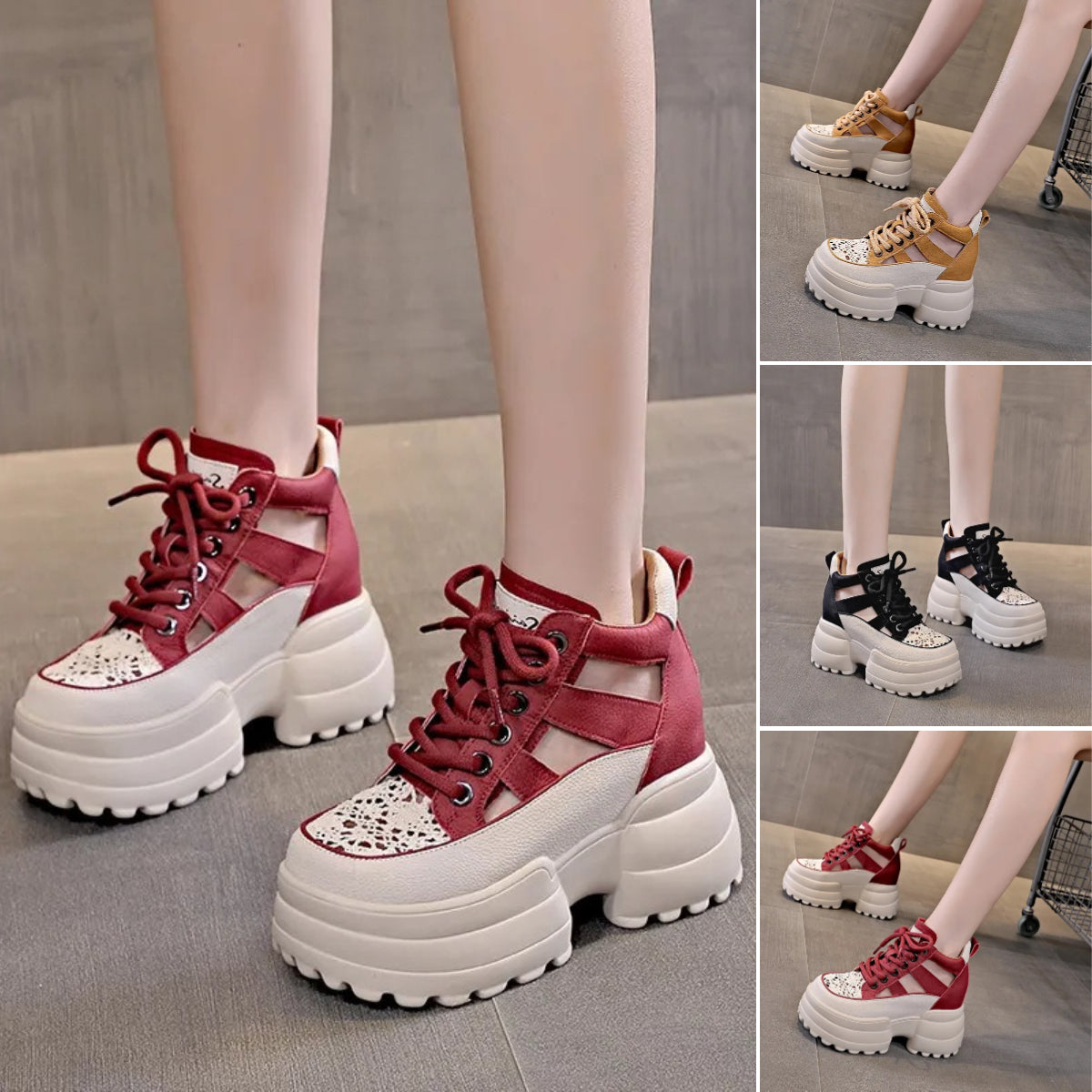 【35-40】Pantofi noi de vară pentru femei, casual, respirabili, cu talpă groasă, 2025-3981727