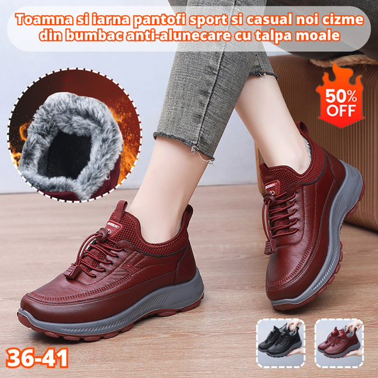 🔥【35-41】 2025 toamna si iarna pantofi sport si casual noi cizme din bumbac anti-alunecare cu talpa moale-4099946