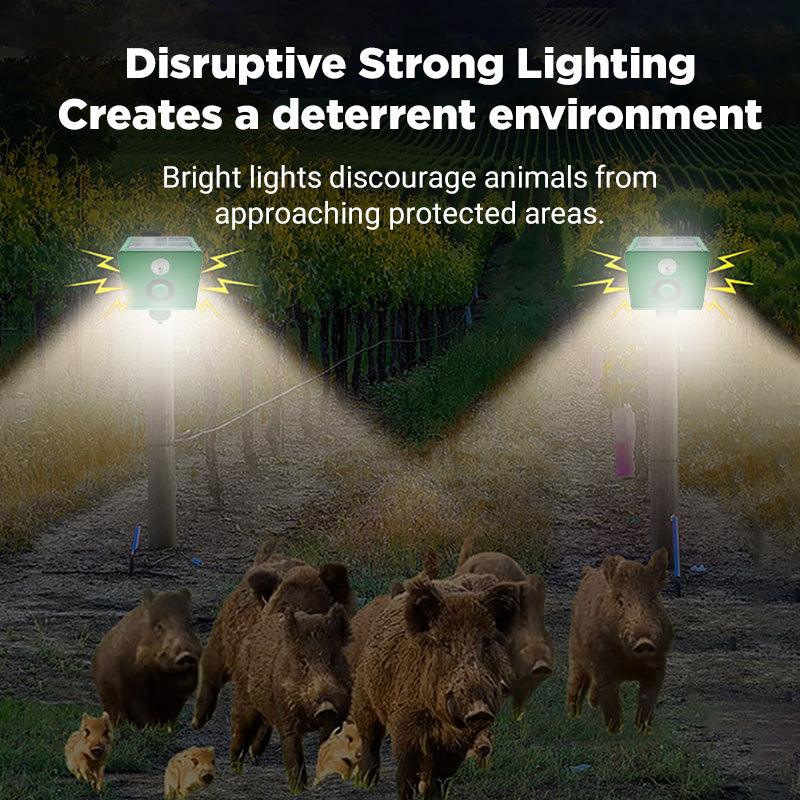 【🔥Cumpărați 1, primiți 1 gratuit】🔥Repelent solar cu ultrasunete pentru animale pentru exterior Repelent pentru păsări cu lumină infraroșu intermitent cu LED roșu și albastru-3990970