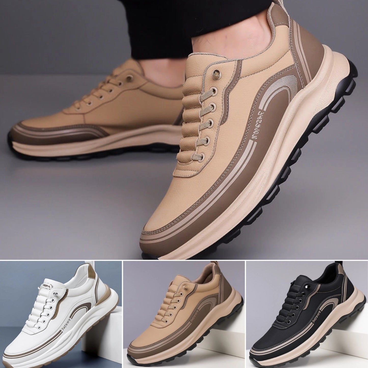 🔥【30%OFF】🔥[39-45]Pantofi sport din piele rezistentă la apă și murdărie, cu talpă moale pentru confort maxim-4007391