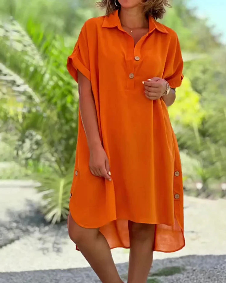 【Cumpărați 1, primiți 1 gratuit】🔥【Reducere mare】【S-5XL】Rochie simplă la modă nouă de vară 2025, de înaltă calitate, ușoară și respirabilă-4050159