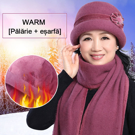 🤩【Pălărie + eșarfă】Pălărie elegantă din blană de iepure pentru toamnă și iarnă
