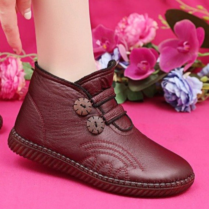 💥【35-40】Dámská kožená, bavlněná, protiskluzová, ručně vyráběná obuv na podzim a zimu-4162941