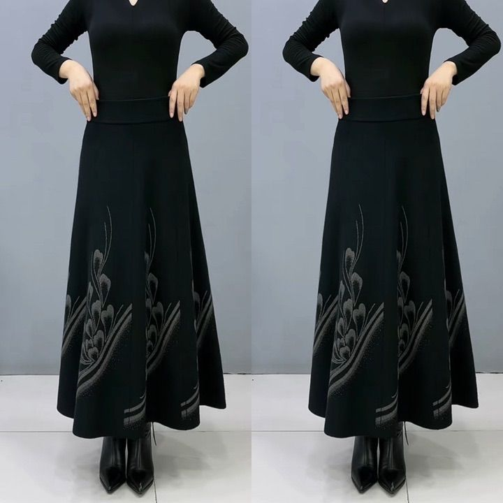 👗🎀【S-3XL】Spódnica z grubej wełny na jesień i zimę, modna i uniwersalna-4201948