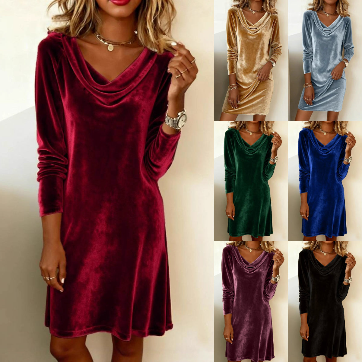 🔥  【S-3XL】 Damskie luźne sukienki z jedwabiu sztucznego-4184890