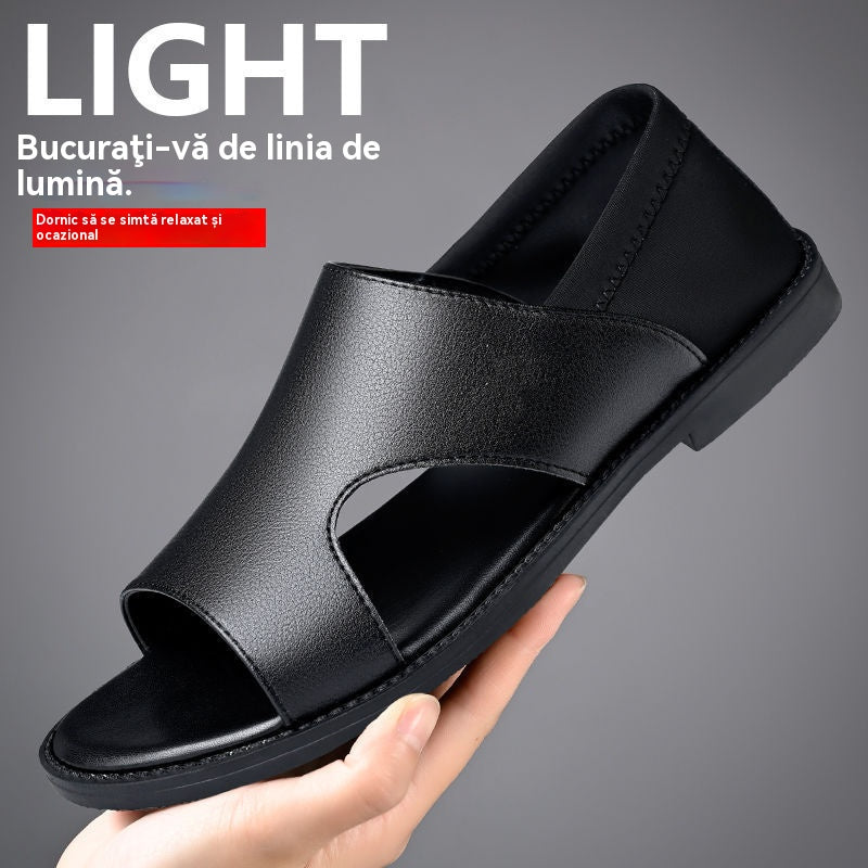 【Cumpără unul, primești unul gratuit】【38-44】2025 Vară Sandale Bărbați Piele de vacă Respirabil Hollow Anti-alunecare Casual-4008694