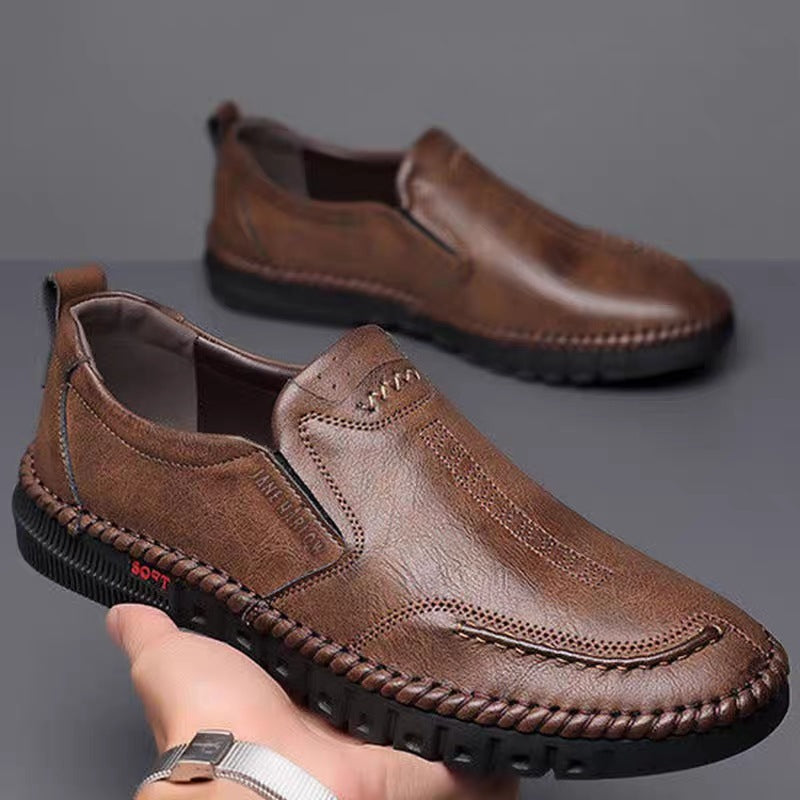 🔥👞【Ofertă pe timp limitat 50%】【39-44】 Pantofi casual din piele pentru bărbați cu talpă moale-3987783