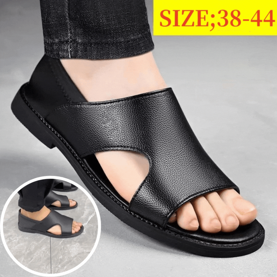 【Cumpără unul, primești unul gratuit】【38-44】2025 Vară Sandale Bărbați Piele de vacă Respirabil Hollow Anti-alunecare Casual-4008694