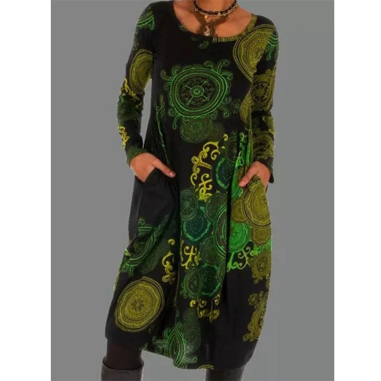 Una pieza por👗2025 nuevo vestido estampado de estilo étnico-4119984