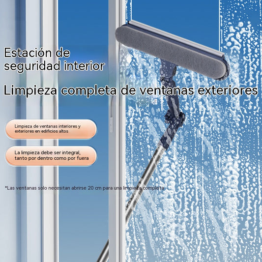 🧼✨ 2-in-1 Scrub & Squeegee Double-Sided Window Cleaner📏 with Extended Handle for High-Rise Glass Cleaning Tool-4259890