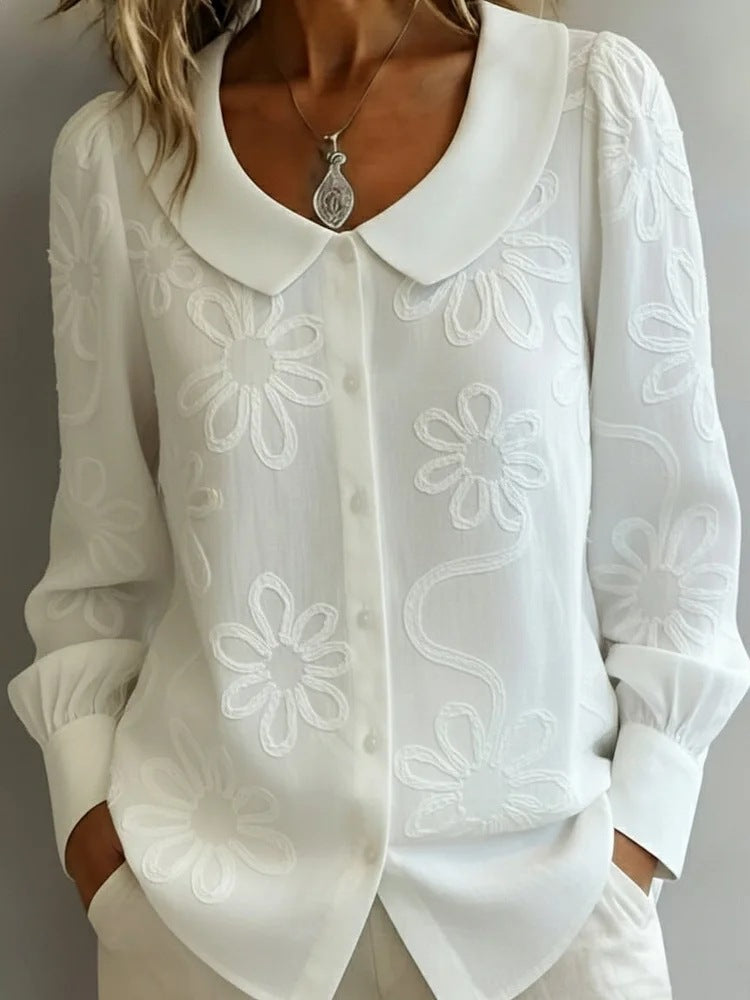 👚 Francuska retro koszula z haftem 2026-4238008