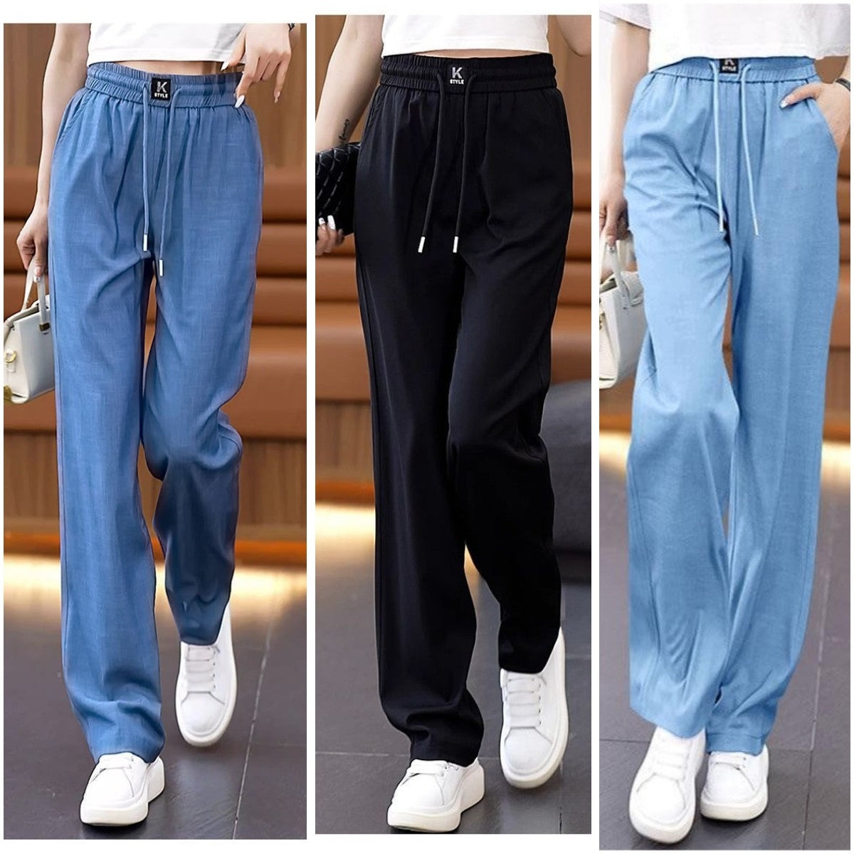 【Cumpără 1 Primește 1 gratuit】❤️【40-100kg】2025 noi pantaloni casual cu drapaj moale de înaltă calitate-3946860