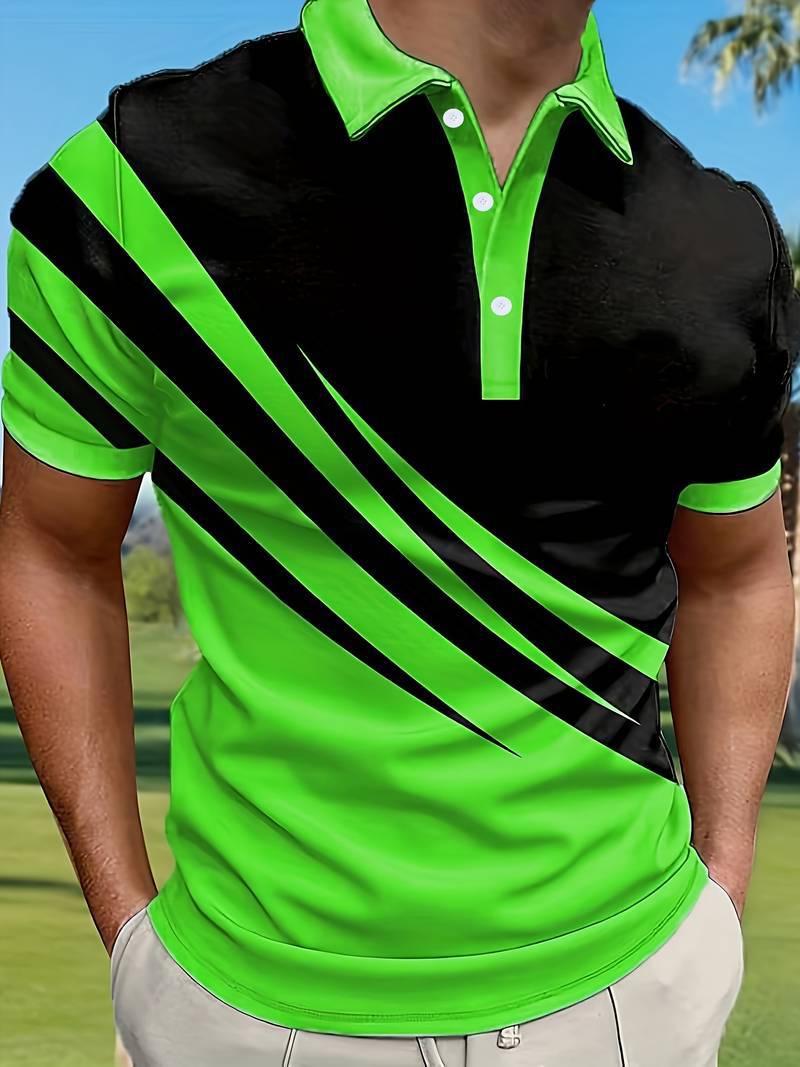 👔【S-6XL】2026 nowa męska koszulka POLO w paski z nadrukiem 3D-4237955