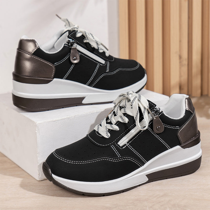 🔥 ¡Último día! 50% de DESCUENTO – Zapatos ortopédicos modernos y cómodos para mujer, con cremallera lateral y suela gruesa.