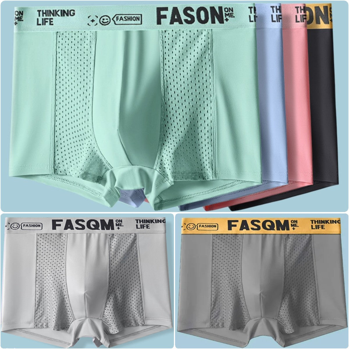 🔥【Kup 3, otrzymasz 3 gratis】 Męskie bokserki z materiału Air Mesh Ice Silk – elastyczne, wygodne i oddychające.-4234873