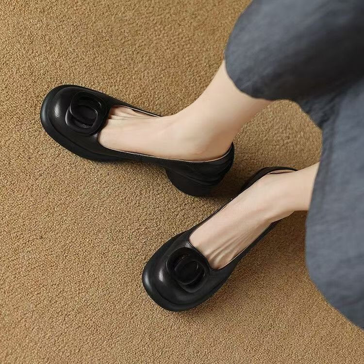 👠【Ograniczona oferta 50%】【35-40】Nowe wygodne skórzane buty 2025 👠 Retro obcas 5 cm 🌟 Eleganckie i uniwersalne-4253216