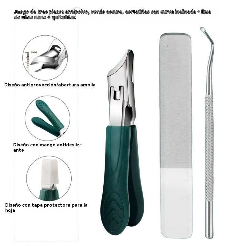 🔥【¡50% de descuento!】🔥 Cortaúñas antisalpicaduras con borde inclinado de 25° (juego de 4 piezas)