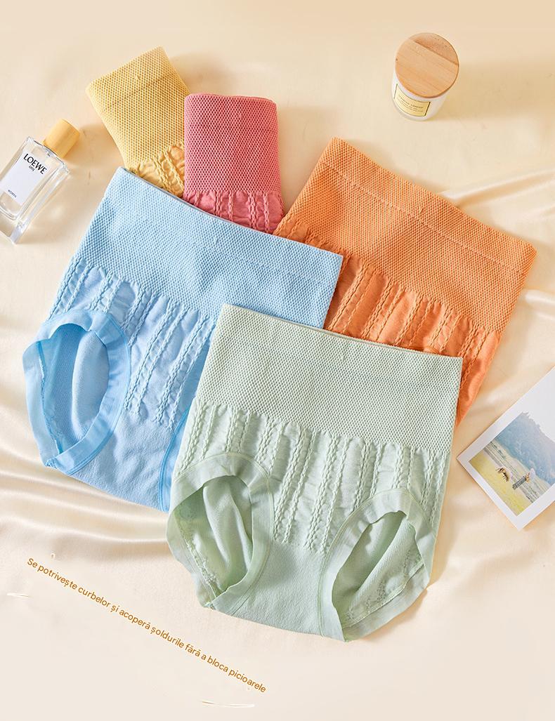 🔥🥰【7 sztuk】【40-90 kg】Bawełniane antybakteryjne majtki damskie Plus Size z wysokim stanem i wykończeniem brzucha-4213429