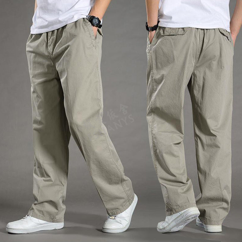 🔥【50-130KG】2025 noi pantaloni drepti casual pentru bărbați de mărime mare-4078591