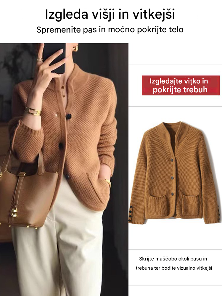 ✨【Časovno omejena posebna ponudba: 50 % popust】Eleganten plašč v francoskem slogu, lahek in topel, vsestranski in moden.