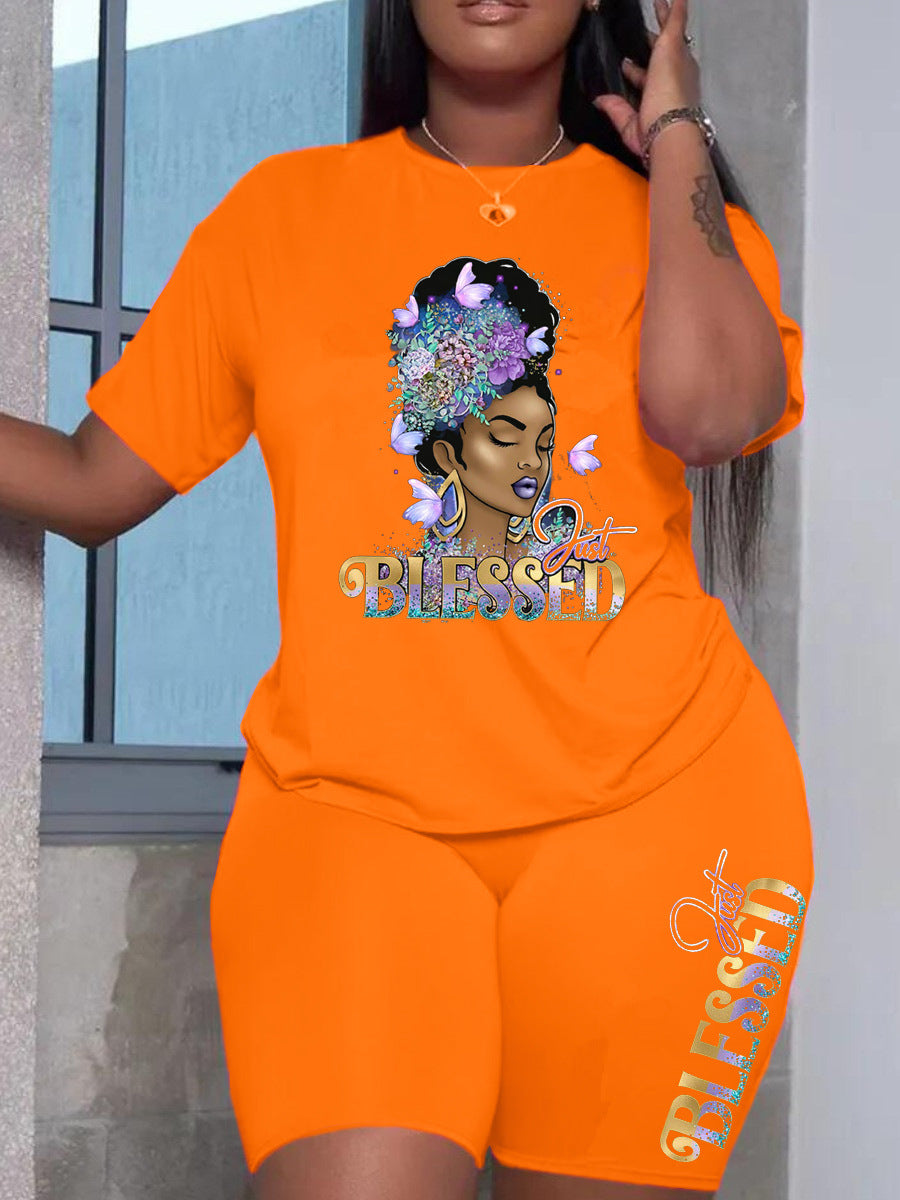 【Cumpără 1 Primești 1 Gratuit】🔥【S-5XL】Tricou și pantaloni scurți cu imprimeu simplu la modă 2025-4027088