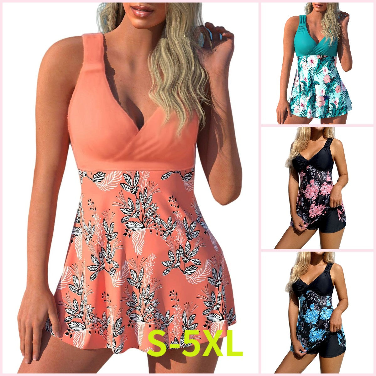 🏖️🌴【S-5XL】 Set costum de baie 2025 imprimat de vacanță la plajă-3984761