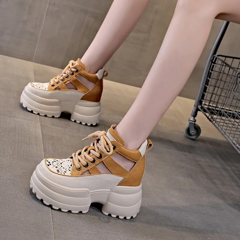 【35-40】Pantofi noi de vară pentru femei, casual, respirabili, cu talpă groasă, 2025-3981727