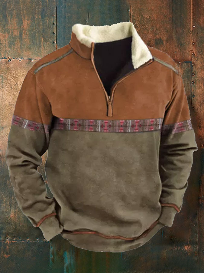 👕【S-4XL]2025 Męski modny, jesienno-zimowy, ciepły sweter z długim rękawem i nadrukiem 3D-4110584