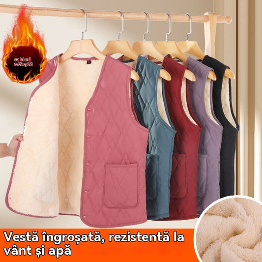 🔥🔥Vestă nouă, subțire și călduroasă, fără mâneci, pentru toamnă și iarnă-4102821